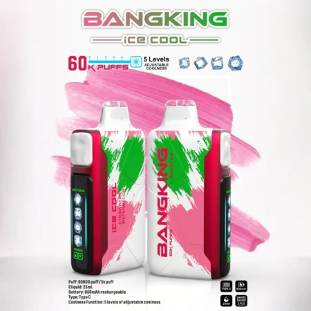 Bang King 60000 拋棄式電子煙|LED 螢幕顯示 × 五檔冰度調節|超長續航大容量・多款口味 Bang King 60000 拋棄式電子煙|LED 螢幕顯示 × 五檔冰度調節|超長續航大容量・多款口味