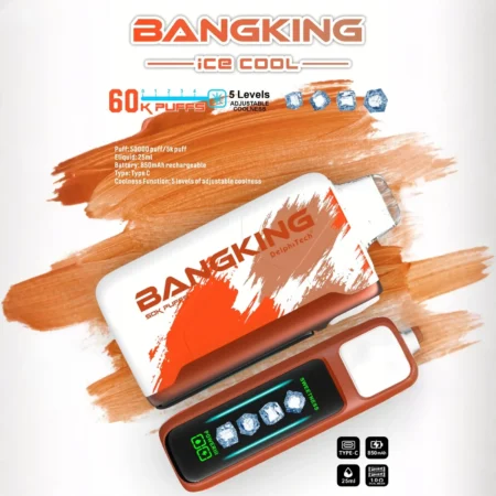 Bang King 60000 拋棄式電子煙|LED 螢幕顯示 × 五檔冰度調節|超長續航大容量・多款口味 Bang King 60000 拋棄式電子煙|LED 螢幕顯示 × 五檔冰度調節|超長續航大容量・多款口味